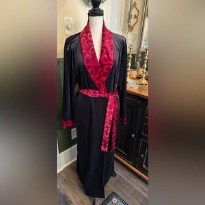 GILLIGAN O'MALLEY Robe Velvet Velour Vintage Shawl Collar Stretch Size S / M